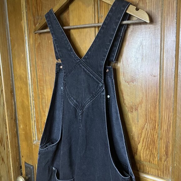 Old Navy Women's Overalls Black 14 Side Button Down Full Length Straight Leg - Picture 6 of 8